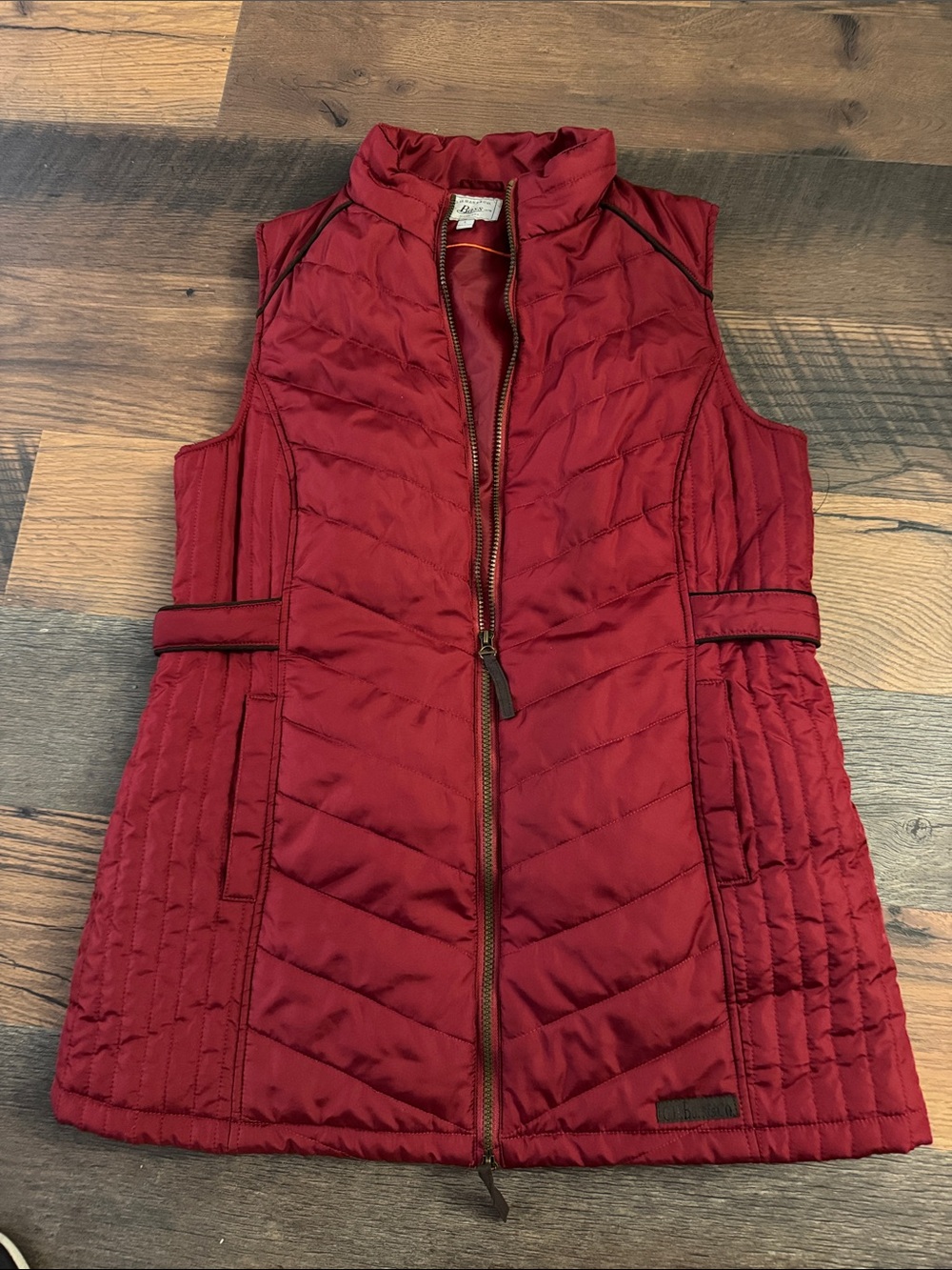 G.H. Bass & Co. Quilted Sleeveless Vest in Deep Red